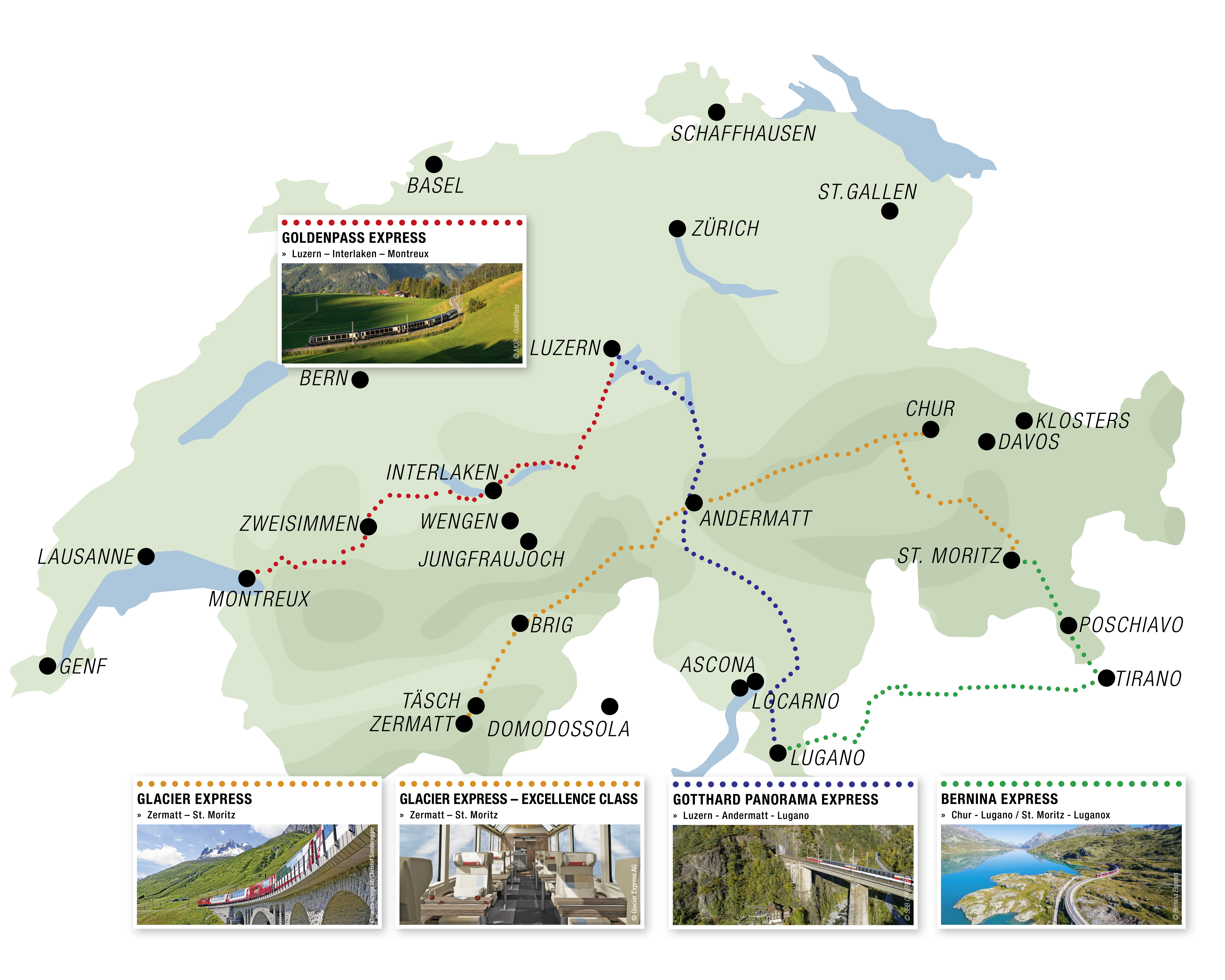 Karte Panoramazüge railtour