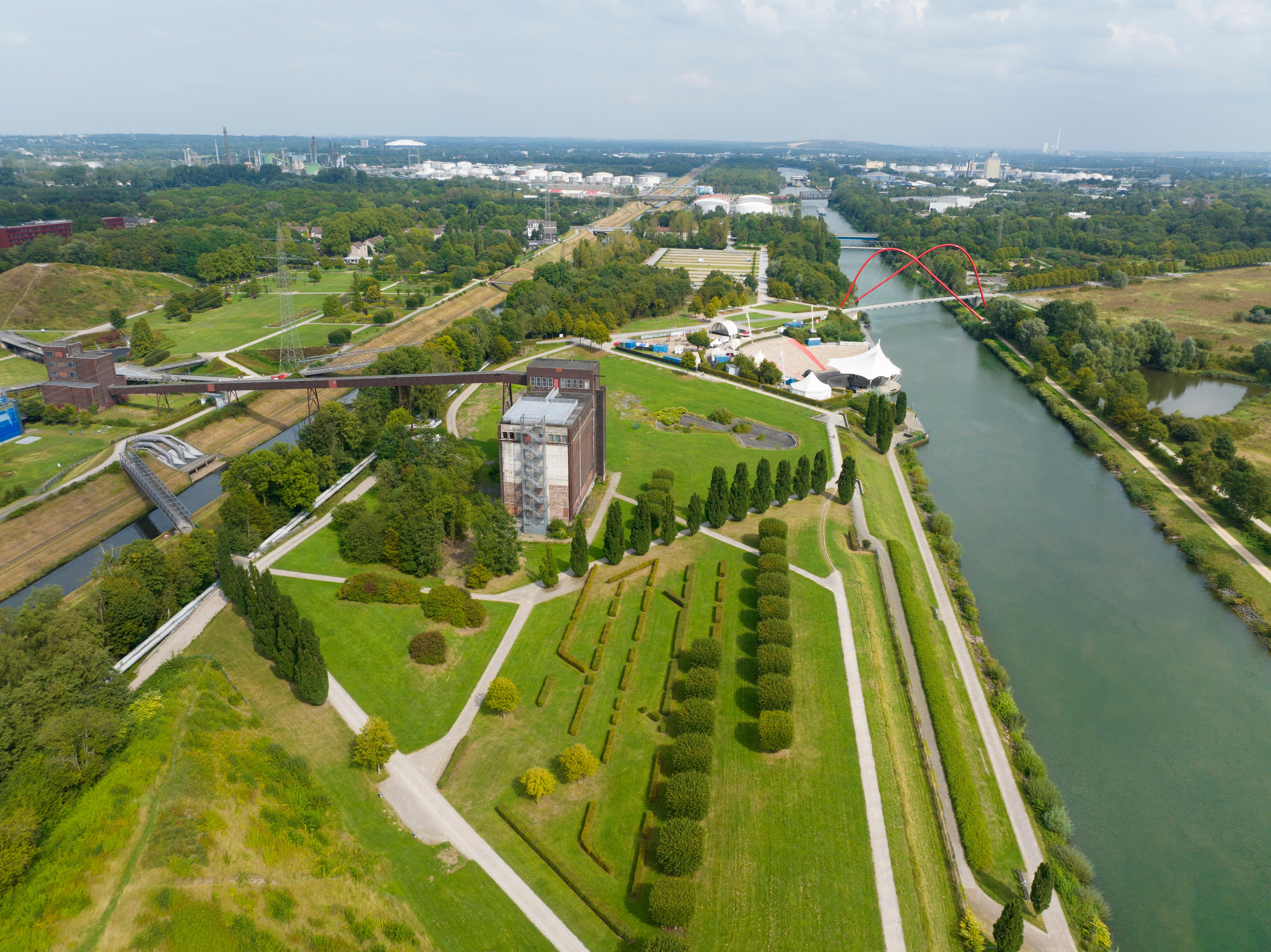 Blind von oben auf Zukunftsgarten Gelsenkirchen