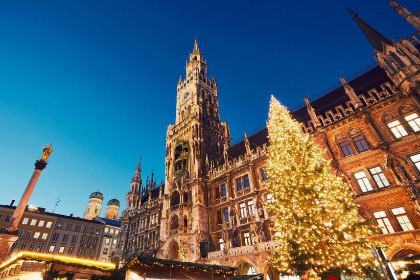 Weihnachtsmarkt auf dem Münchner Marienplatz