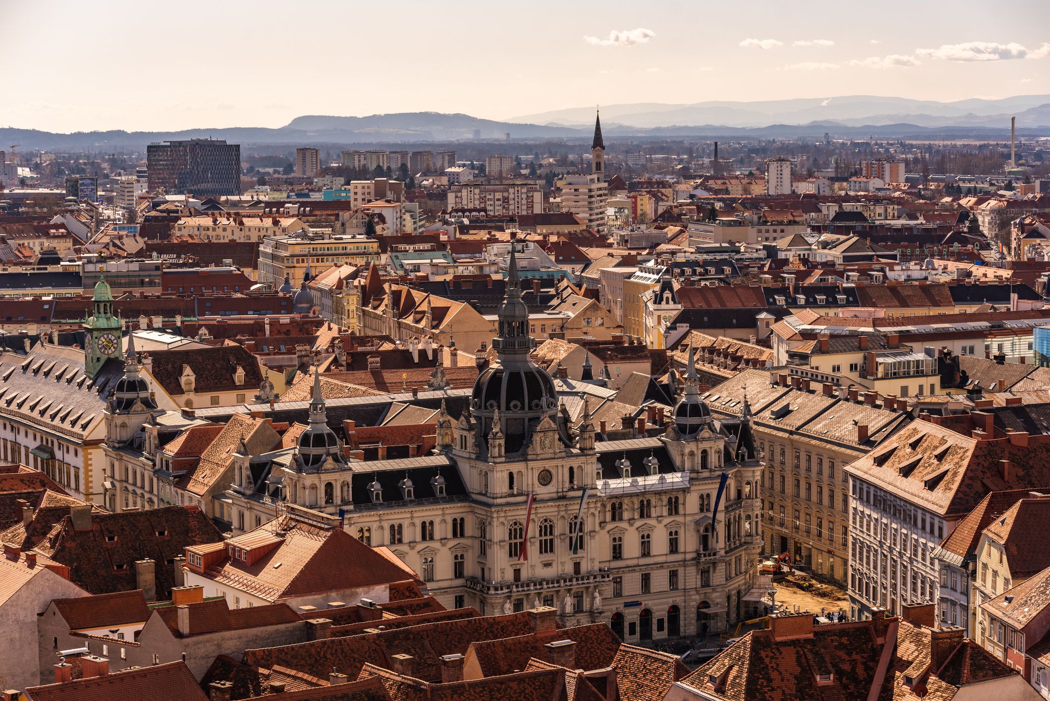 Blick auf die Altstadt von Graz vom Schlossberg aus