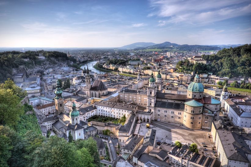 Salzburger Altstadt aus der Vogelperspektive