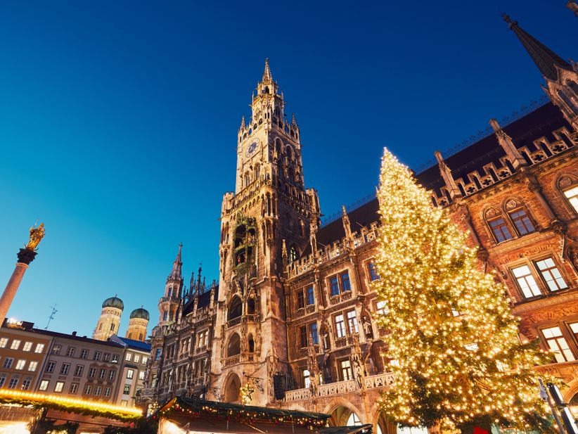Weihnachtsmarkt auf dem Münchner Marienplatz