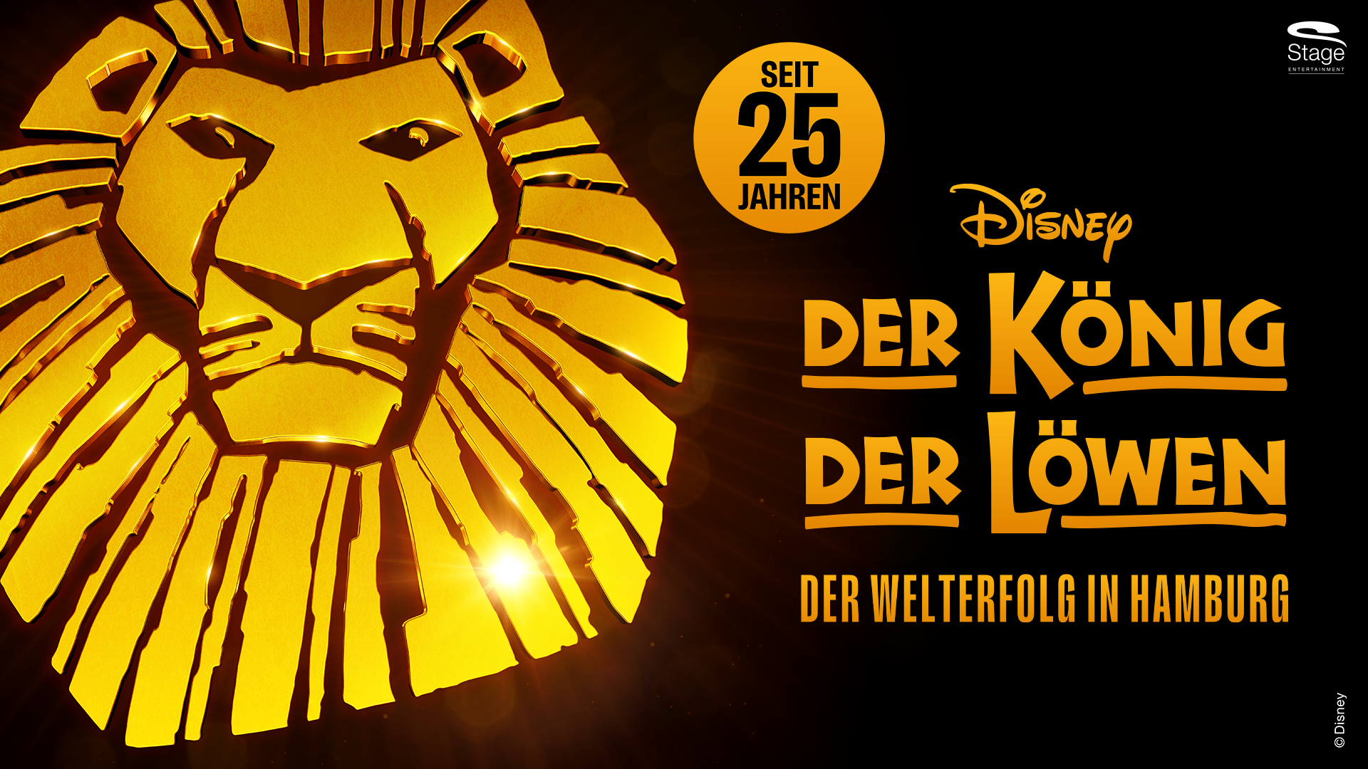 Disneys DER KÖNIG DER LÖWEN Logo zum 25-jährigen Jubiläum im Querformat