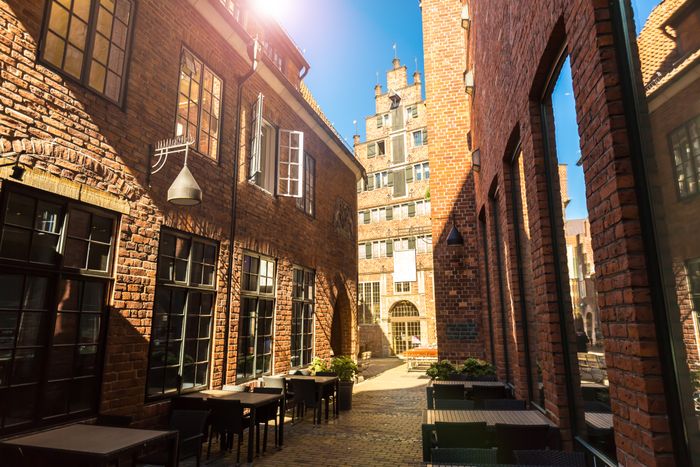 Steinhäuser und Gastronomie in der Böttcherstraße Bremen