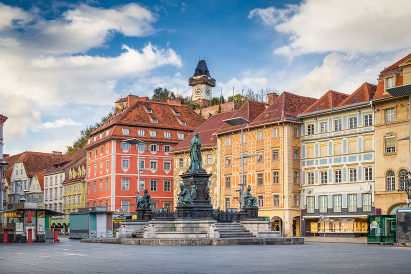 Hauptplatz in Graz mit historischen Gebäuden