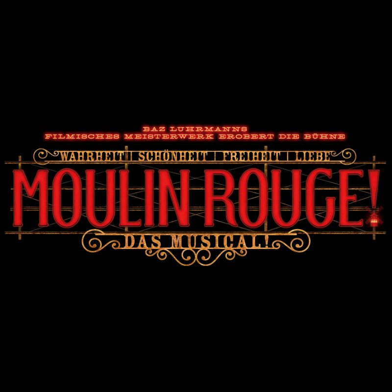 Das quadratische Logo vom Moulin Rouge Musical