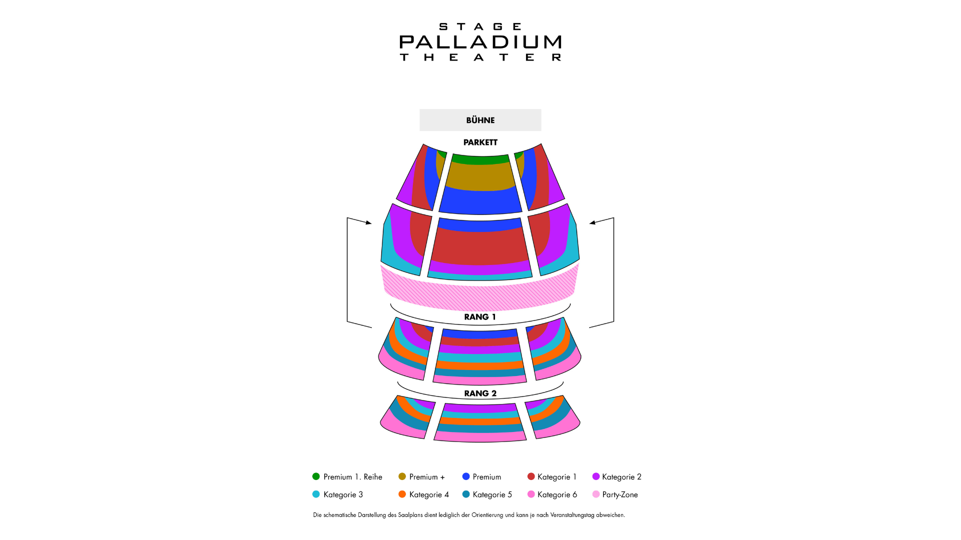 Informationen zu Preiskategorien und Saalplan – Stage Palladium Theater Stuttgart