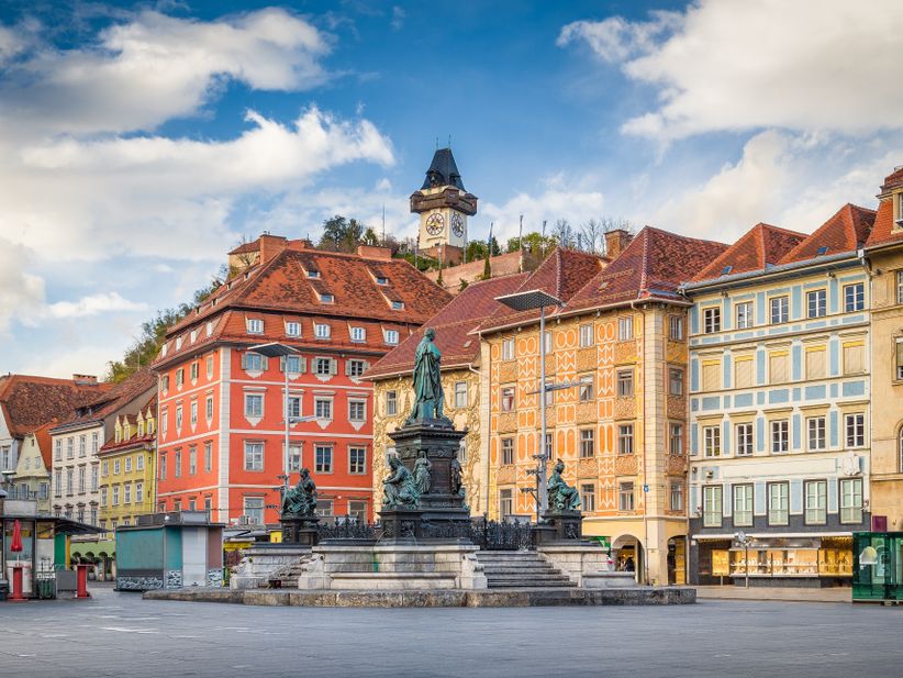 Hauptplatz in Graz mit historischen Gebäuden