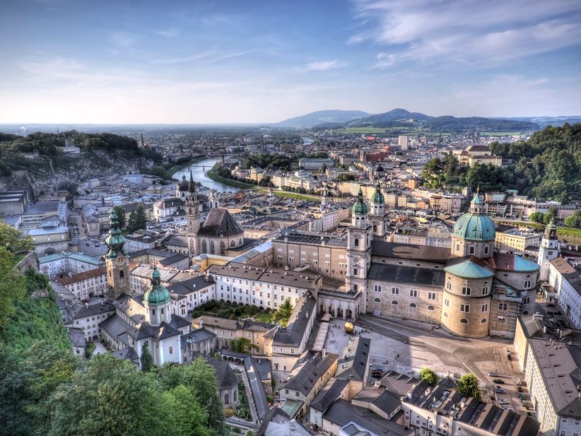 Salzburger Altstadt aus der Vogelperspektive