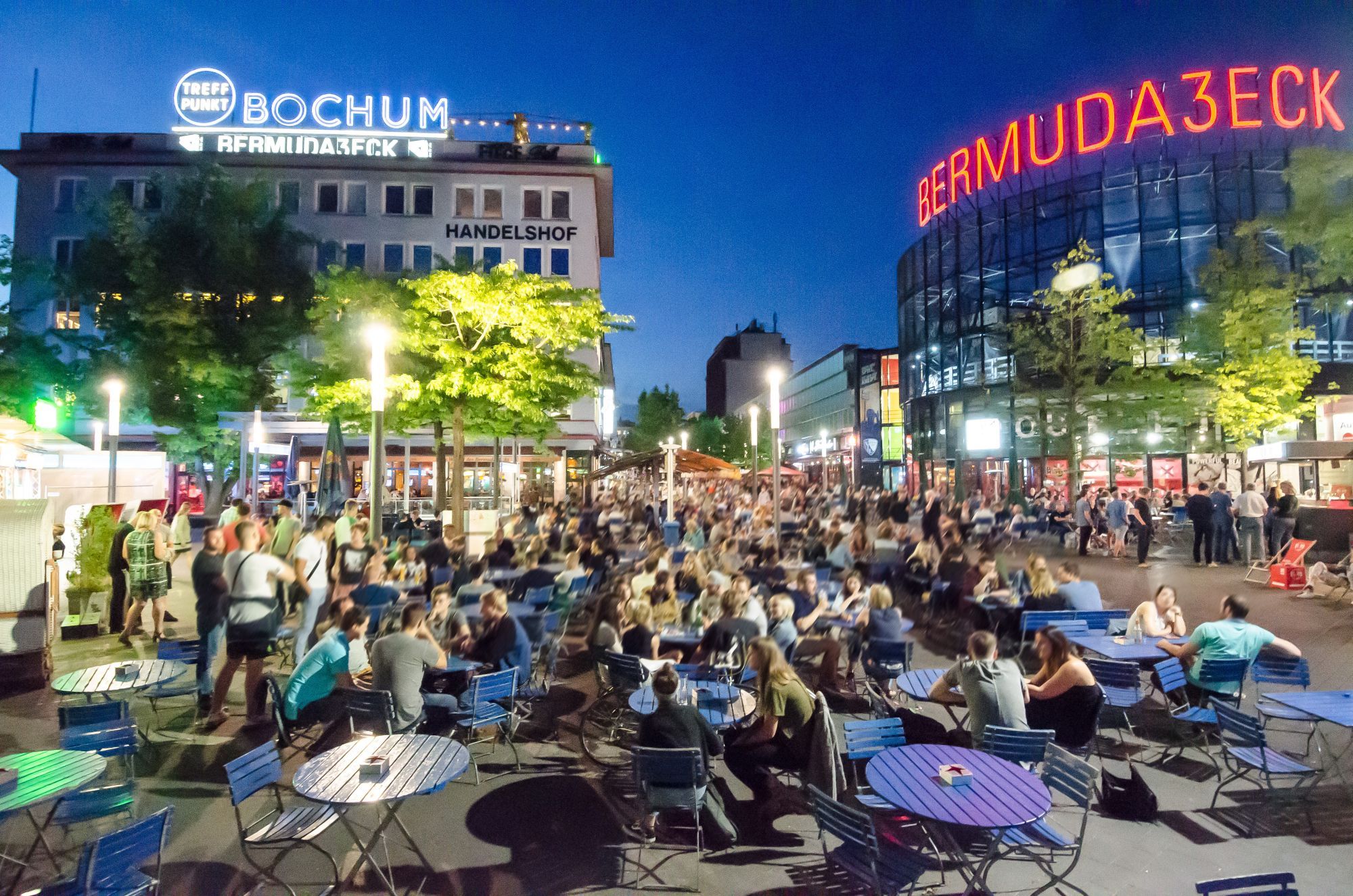 Das Bermuda3eck in Bochum bei einer lauen Sommernacht 