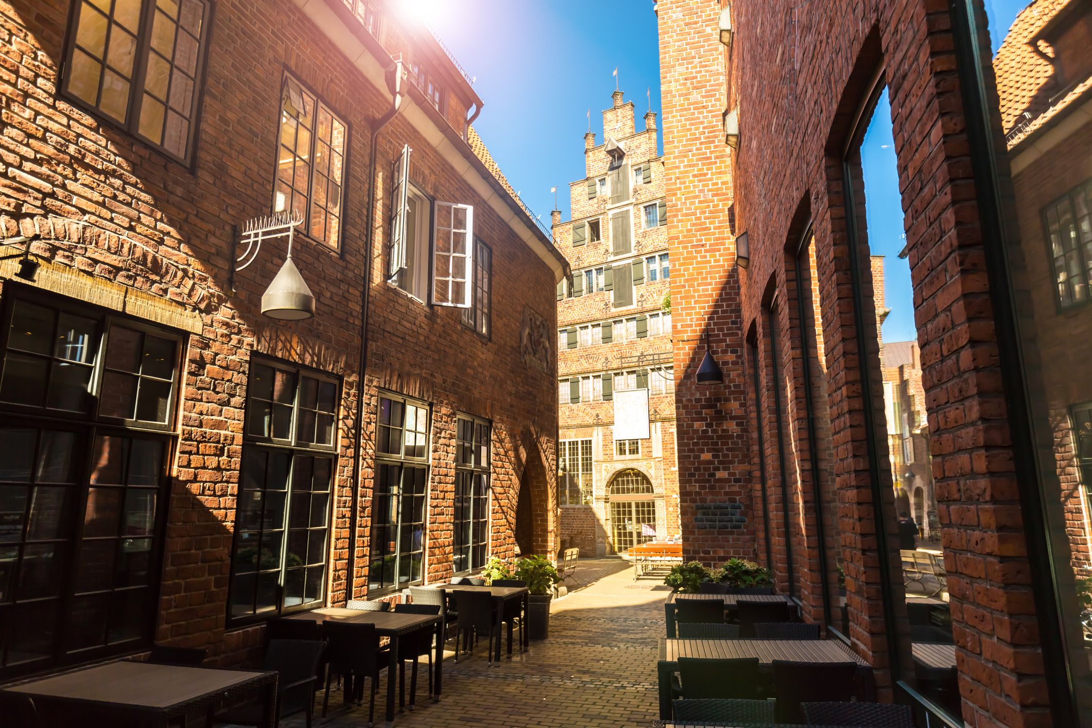 Steinhäuser und Gastronomie in der Böttcherstraße Bremen