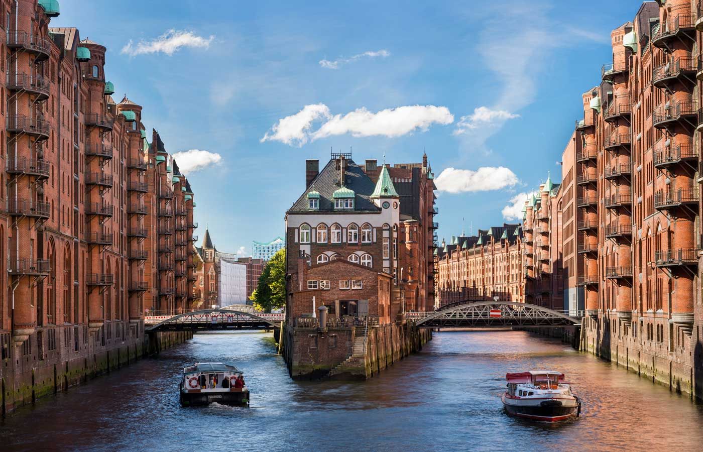Blick auf die Speicherstadt in Hamburg