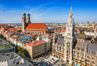 Marienplatz in München aus der Vogelperspektive