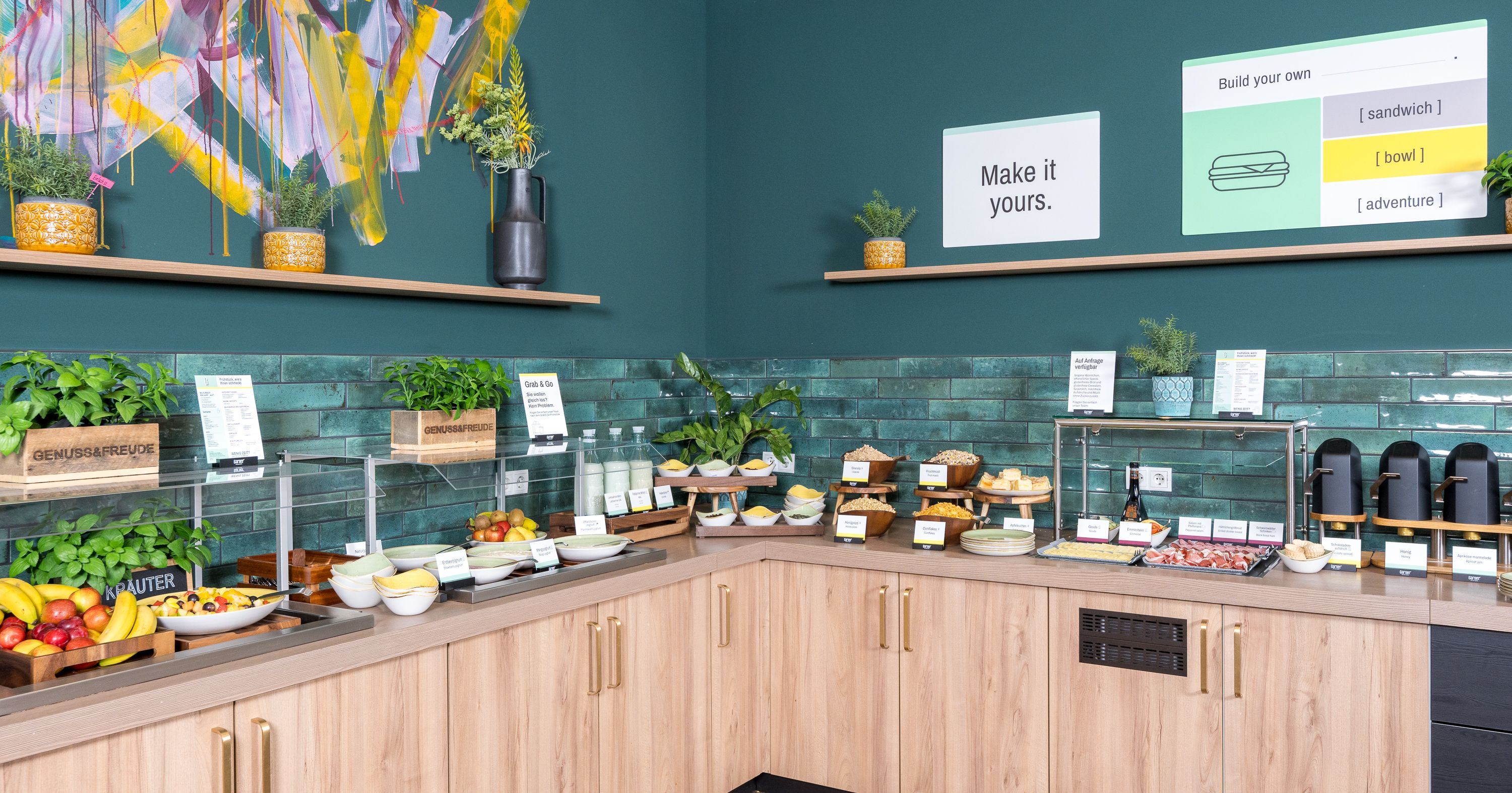 Frühstücksbuffet in den Garner Hotels.