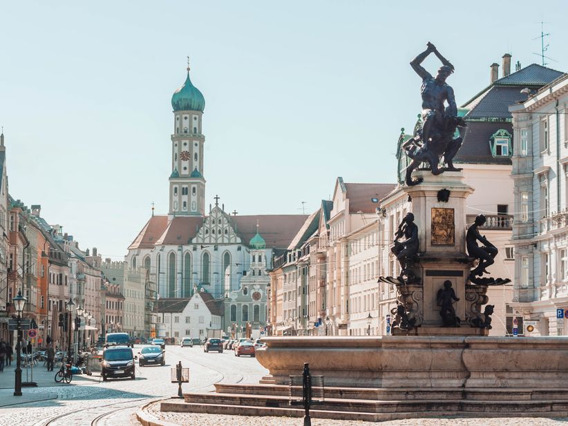 Herkulesbrunnen in Augsburger Innenstadt