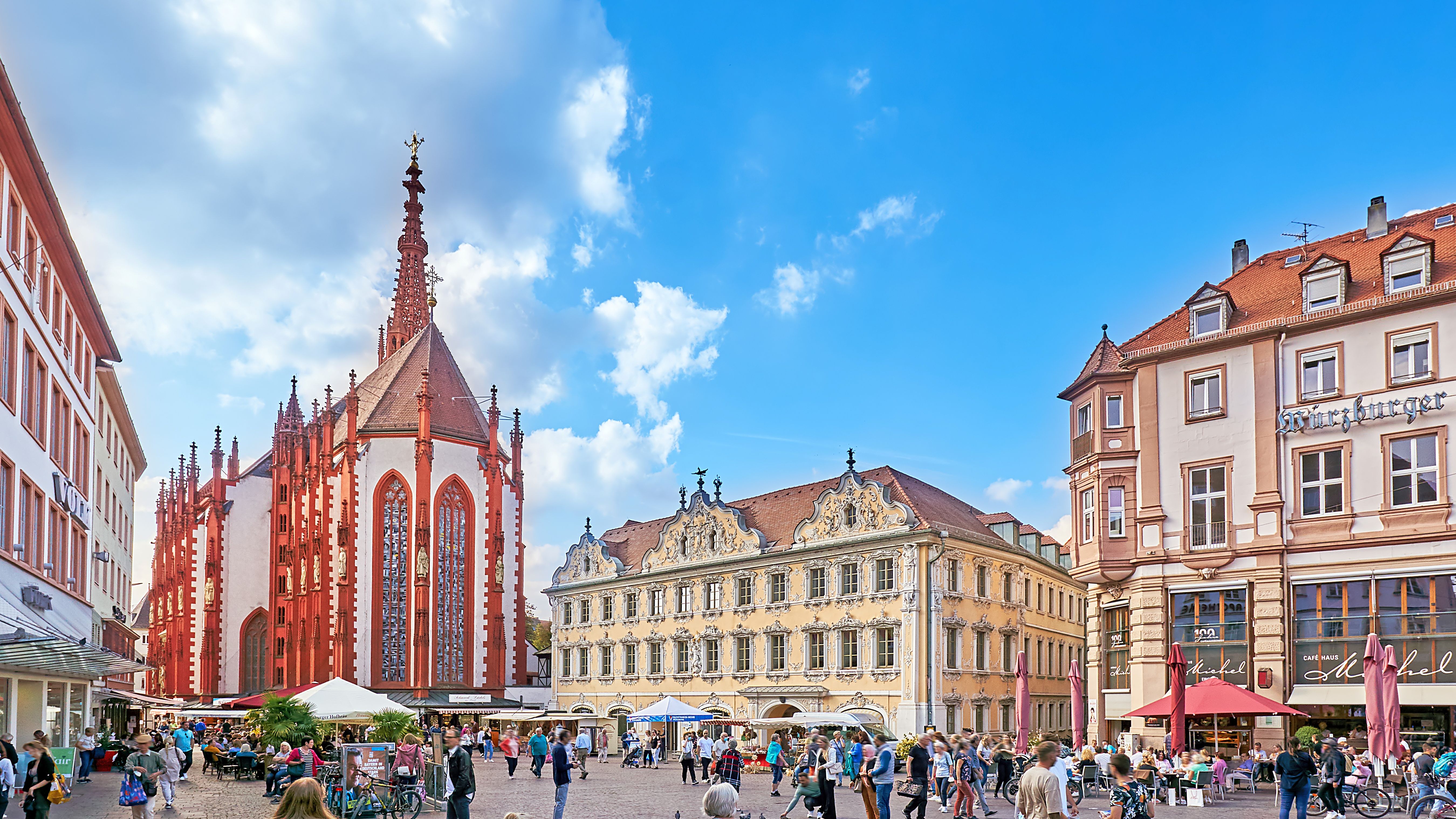 Bunte Innenstadt von Würzburg