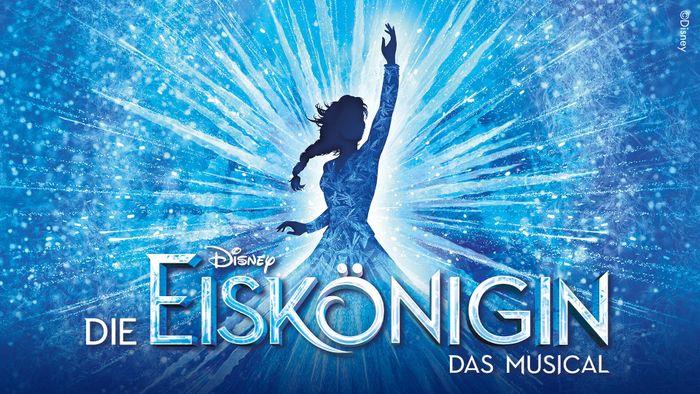 Elsa auf dem Poster des Musicals Die Eiskönigin – Das Musical. Quer