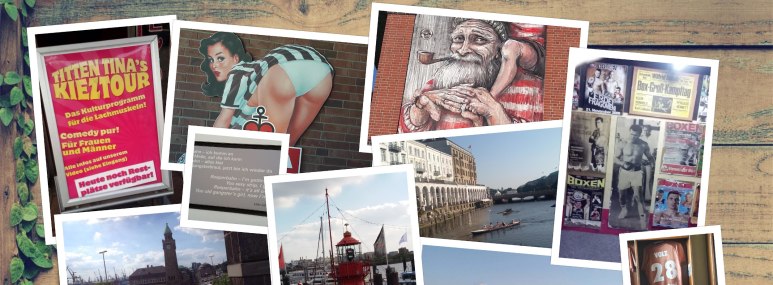 Bilder von Hamburg in einer Collage mit Bildern aus dem Kiez. - BAHNHIT.DE, © Petra Lillich