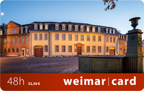 Goethehaus in Weimar mit Beschriftung: weimar card 48h 32,50€