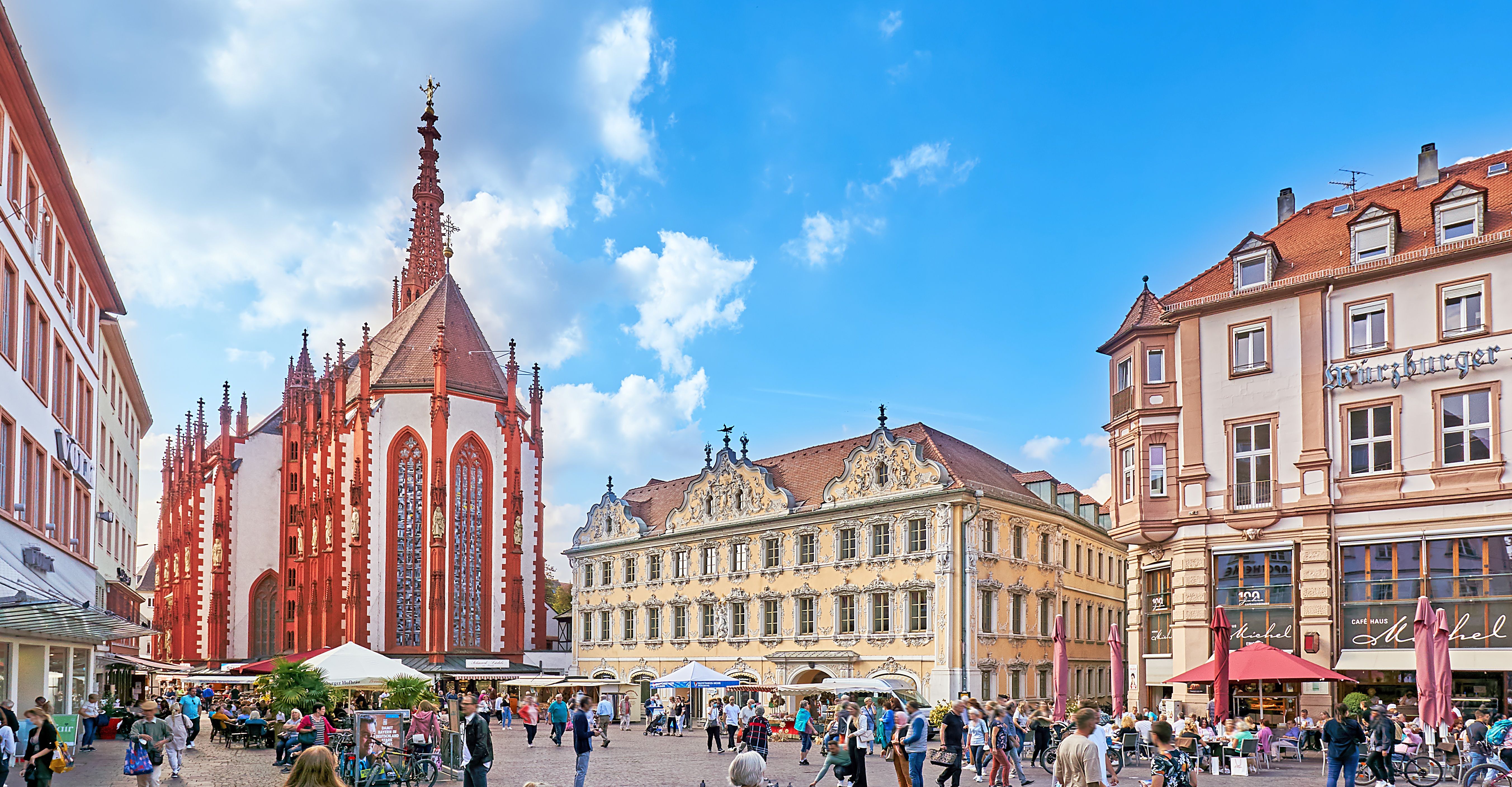 Bunte Innenstadt von Würzburg