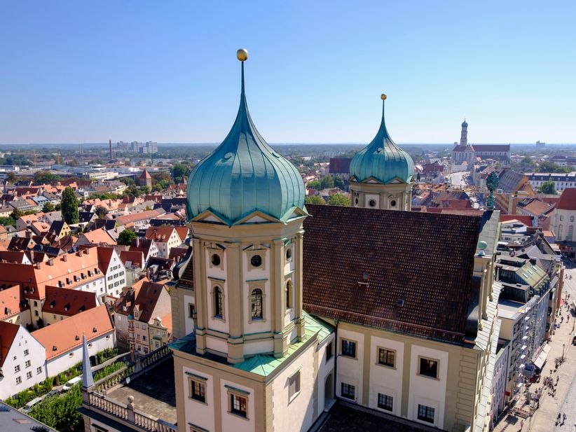 Augsburger Altstadt aus der Vogelperspektive