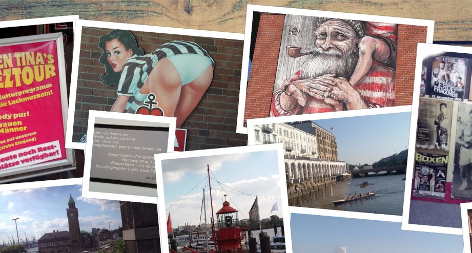 Bilder von Hamburg in einer Collage mit Bildern aus dem Kiez. - BAHNHIT.DE, © Petra Lillich