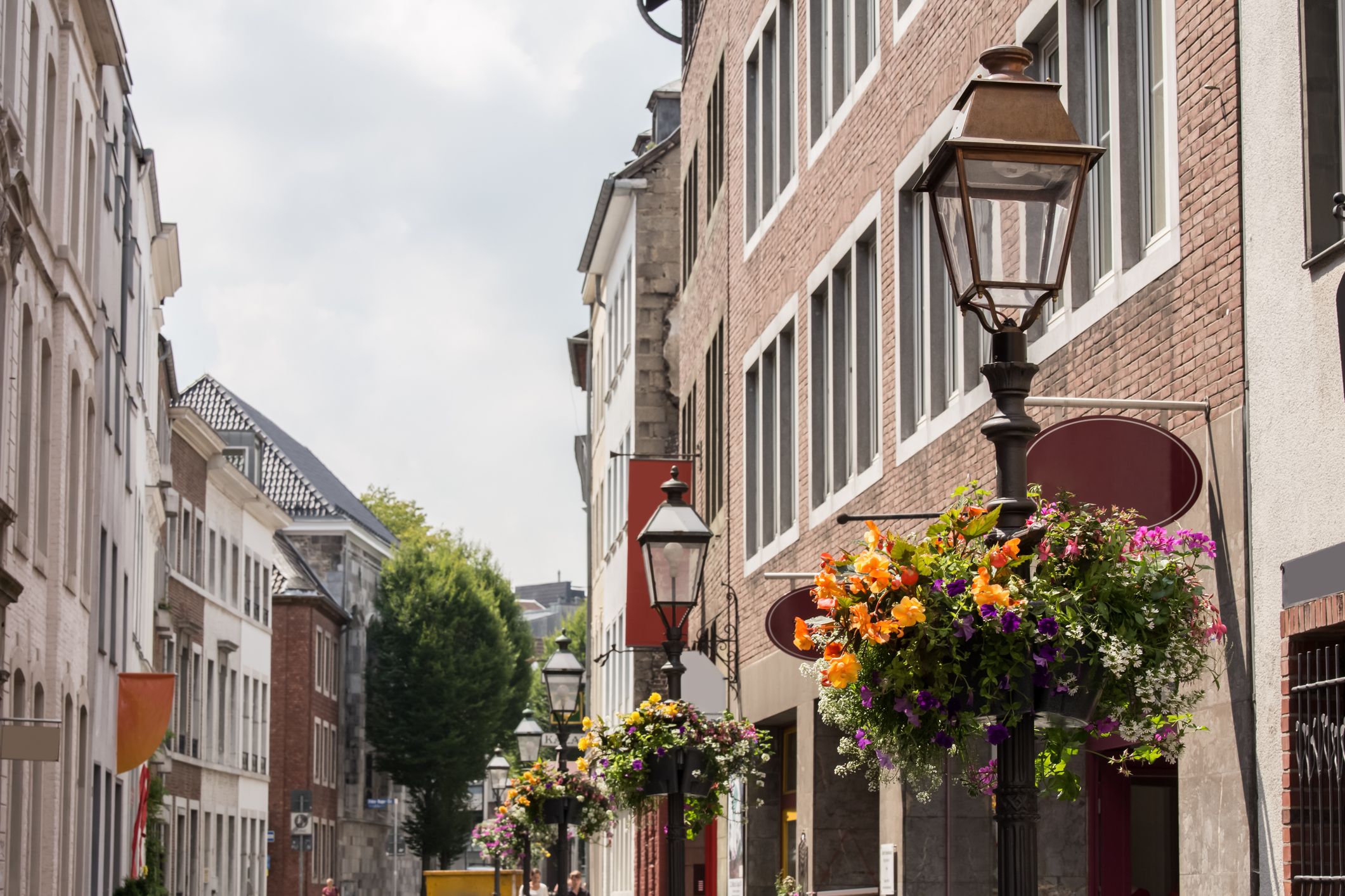 Altstadt von Aachen, historische Gebäude und Straßen