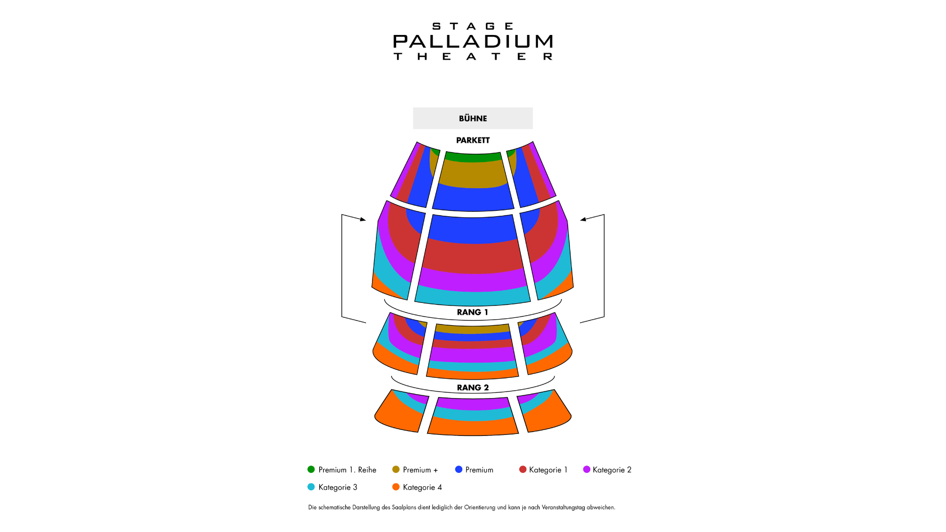 Informationen zu Preiskategorien und Saalplan – Stage Palladium Theater