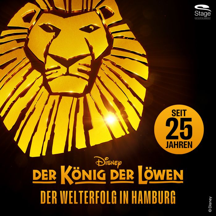 Disneys DER KÖNIG DER LÖWEN Logo zum 25-jährigen Jubiläum als Quadrat