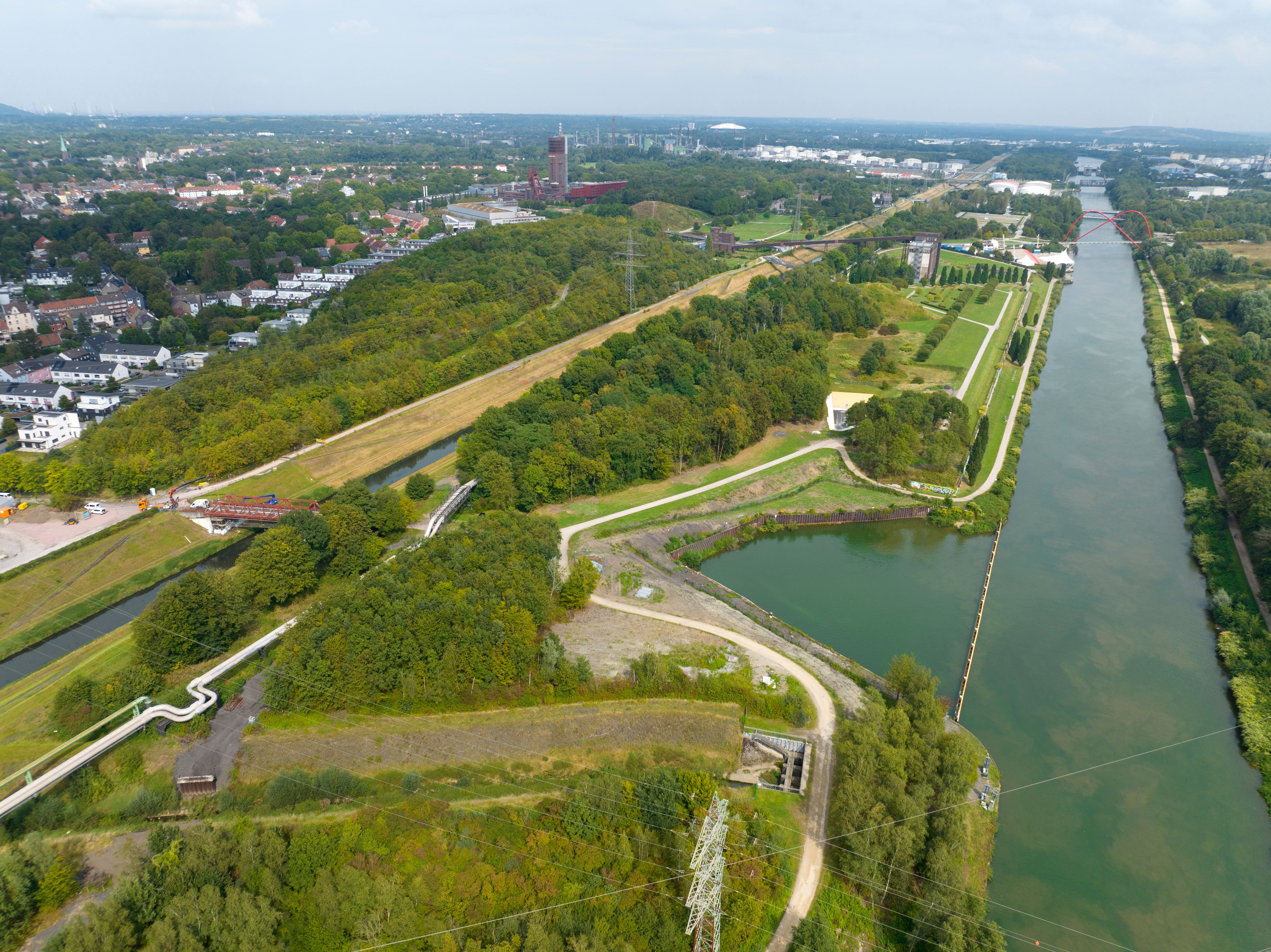 Bild von oben auf den Wendebecken Kanal