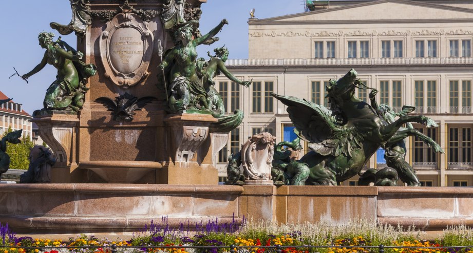 Leipzig Brunnen Blumen, © Getty Images Werner Dieterich