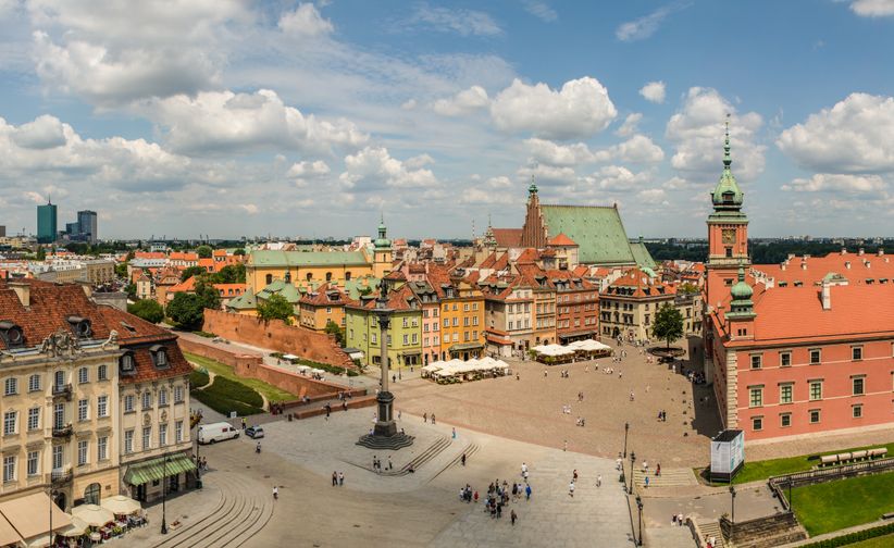 Schlossplatz in Warschau Blick von oben. 