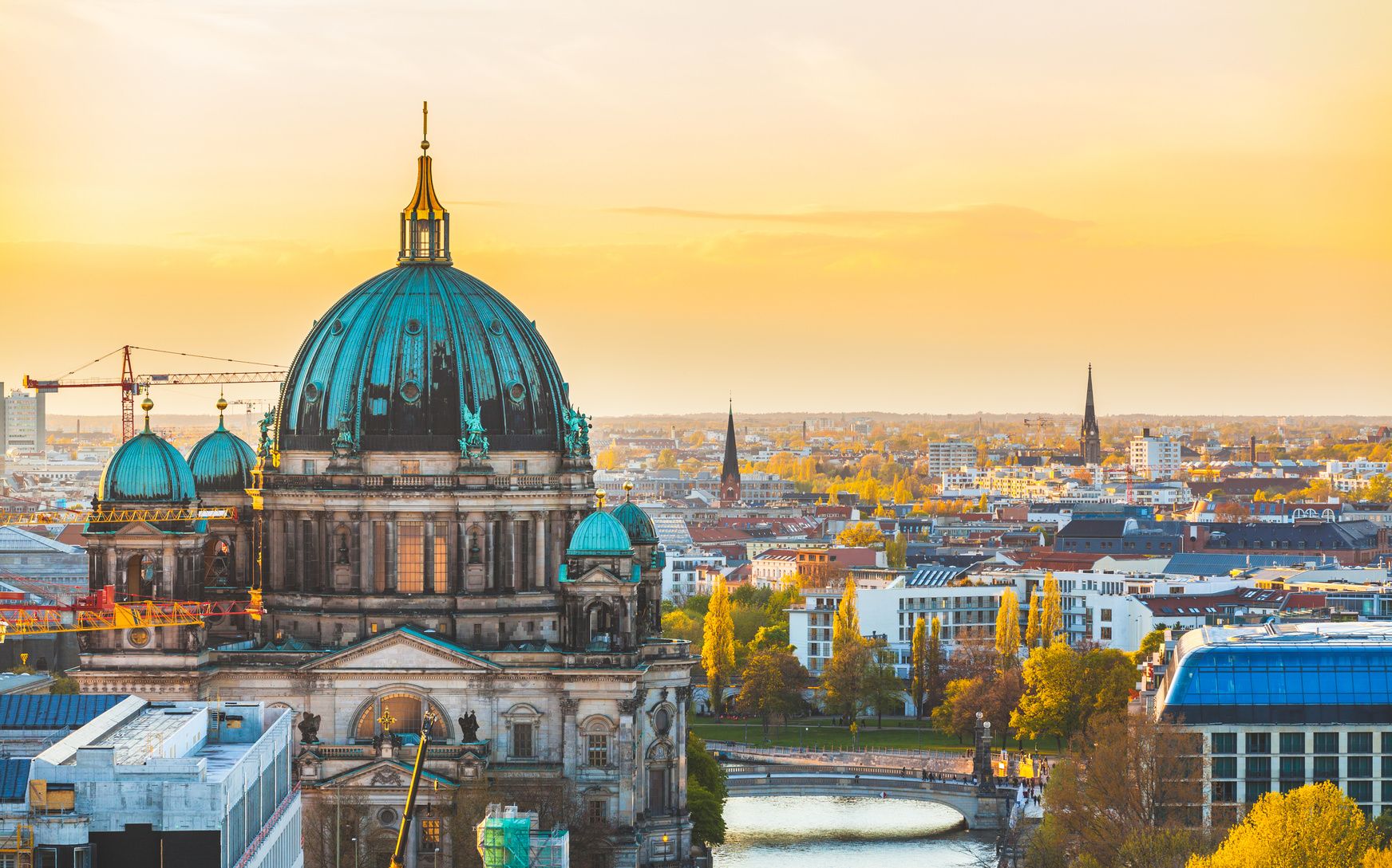 Panorama Ansicht auf den Berliner Dom und Berliner Innenstadt
