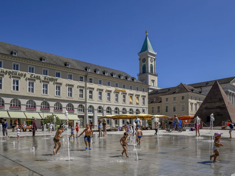 Marktplatz in der Karlsruher Innenstadt