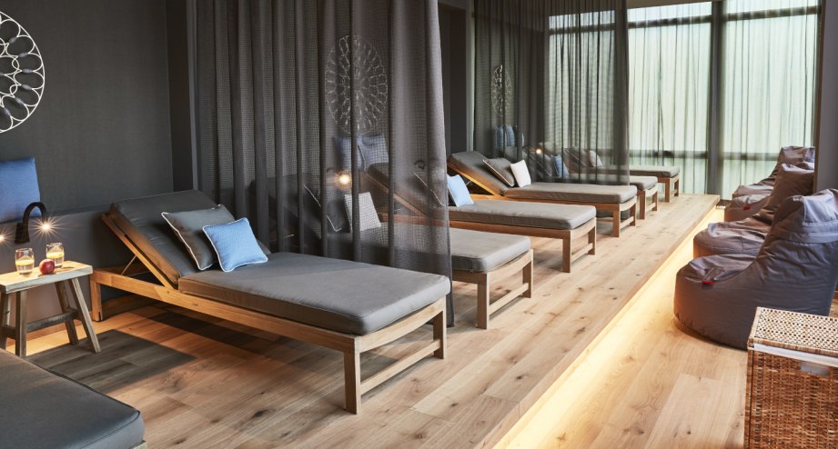 Ruheraum im Wellnessbereich des Steigenberger Hotel München. - BAHNHIT.DE, © Deutsche Hospitality