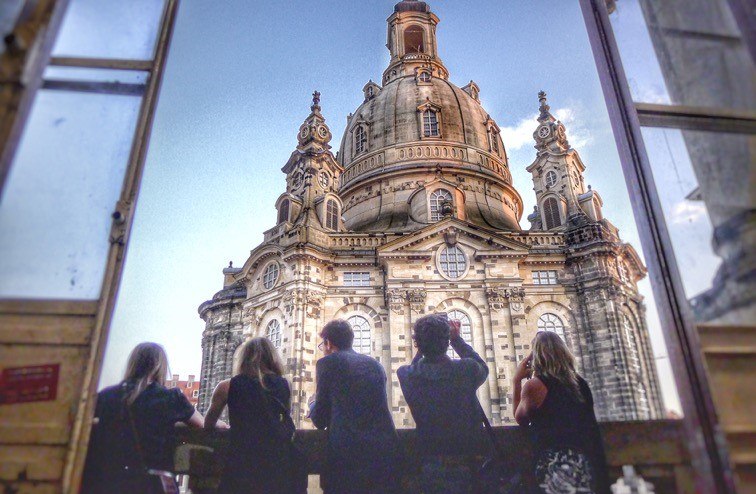 Blick auf die Frauenkirche in Dresden. - BAHNHIT.DE, © Rainer Hillebrand